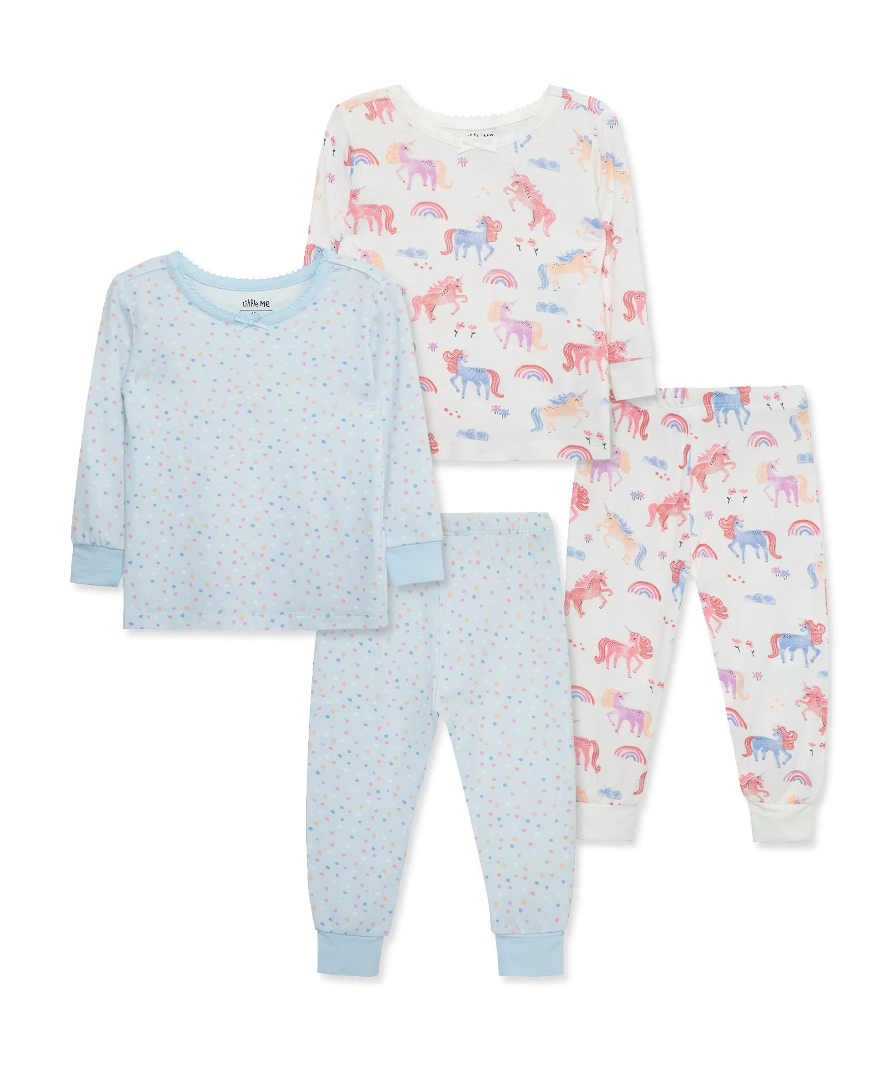 Unicorn 4-Piece Bamboo Pajama Set (2T-4T)