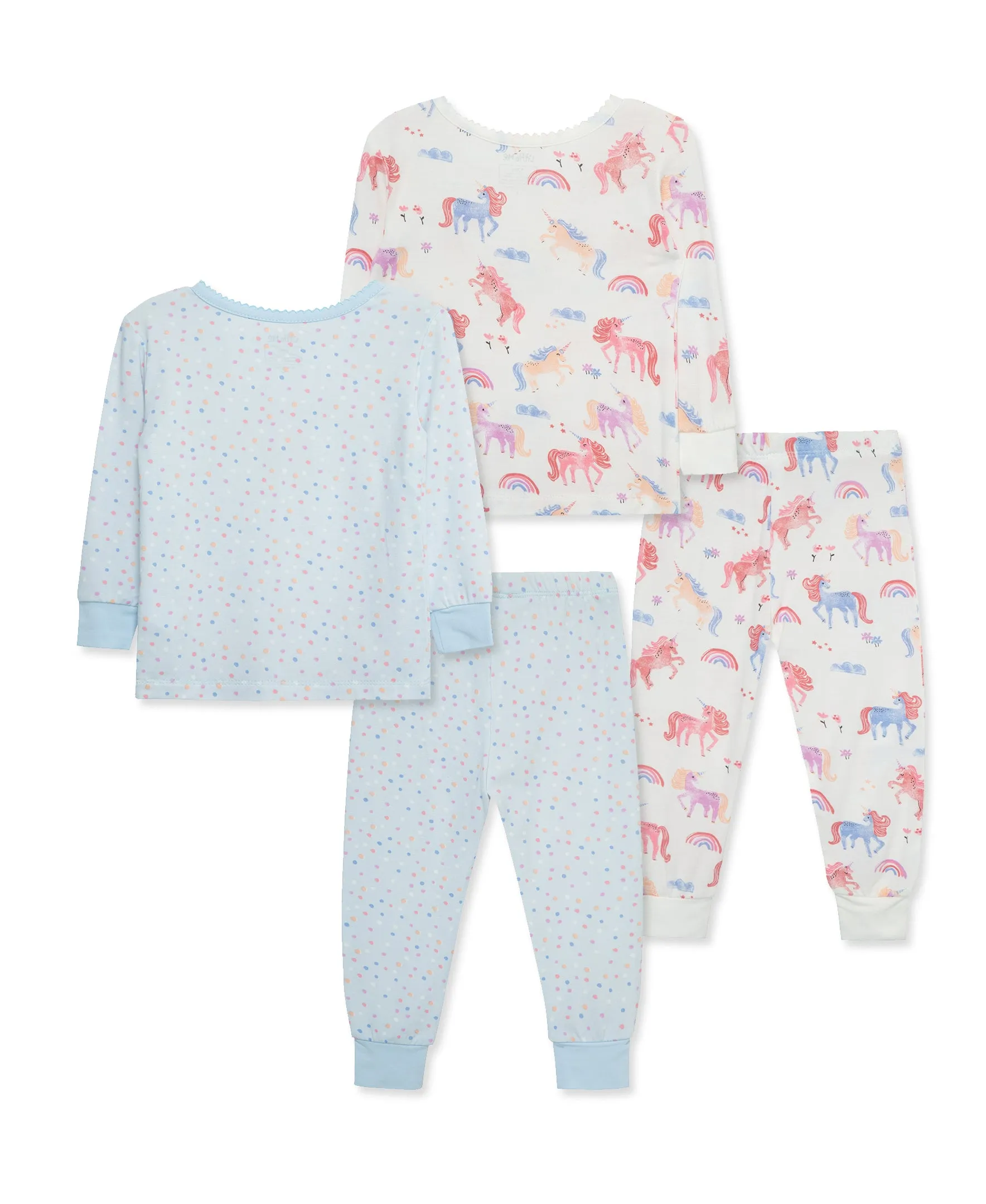 Unicorn 4-Piece Bamboo Pajama Set (2T-4T)