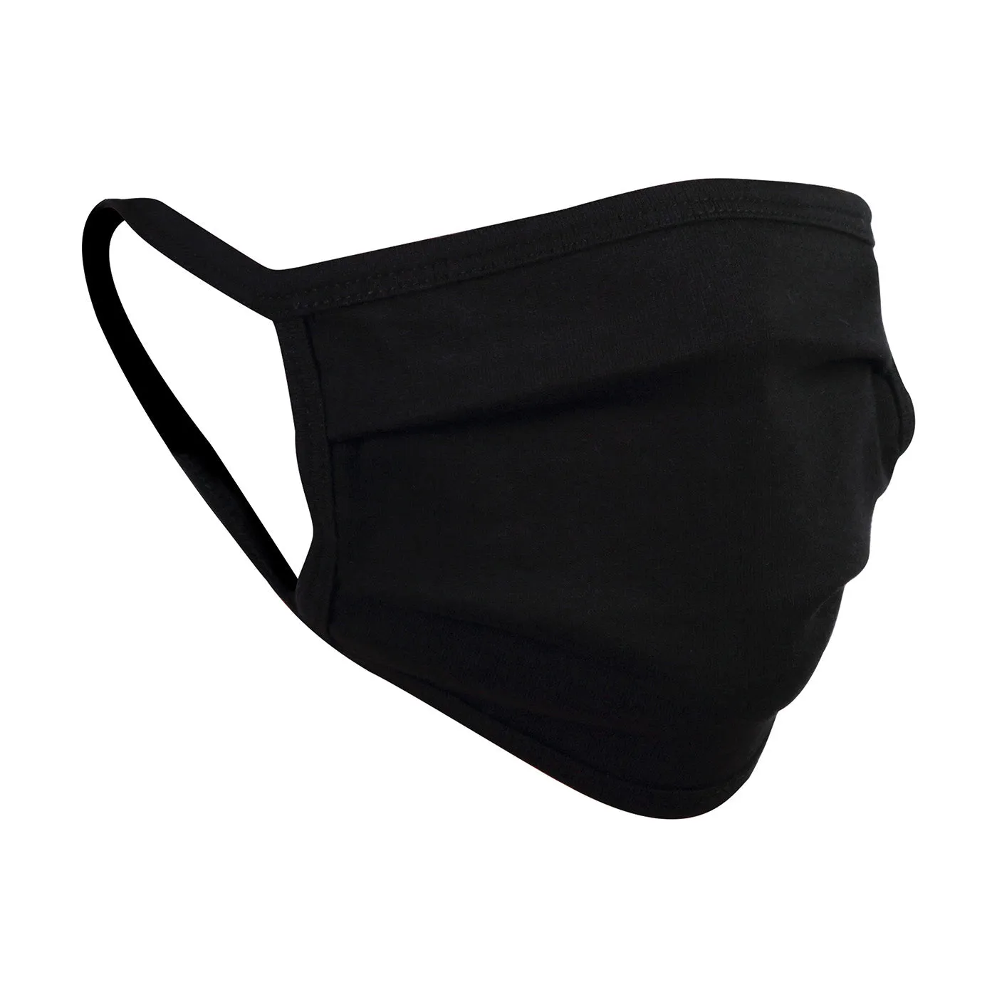 Unisex Basic Black Double Layered Mask -Pleated Design