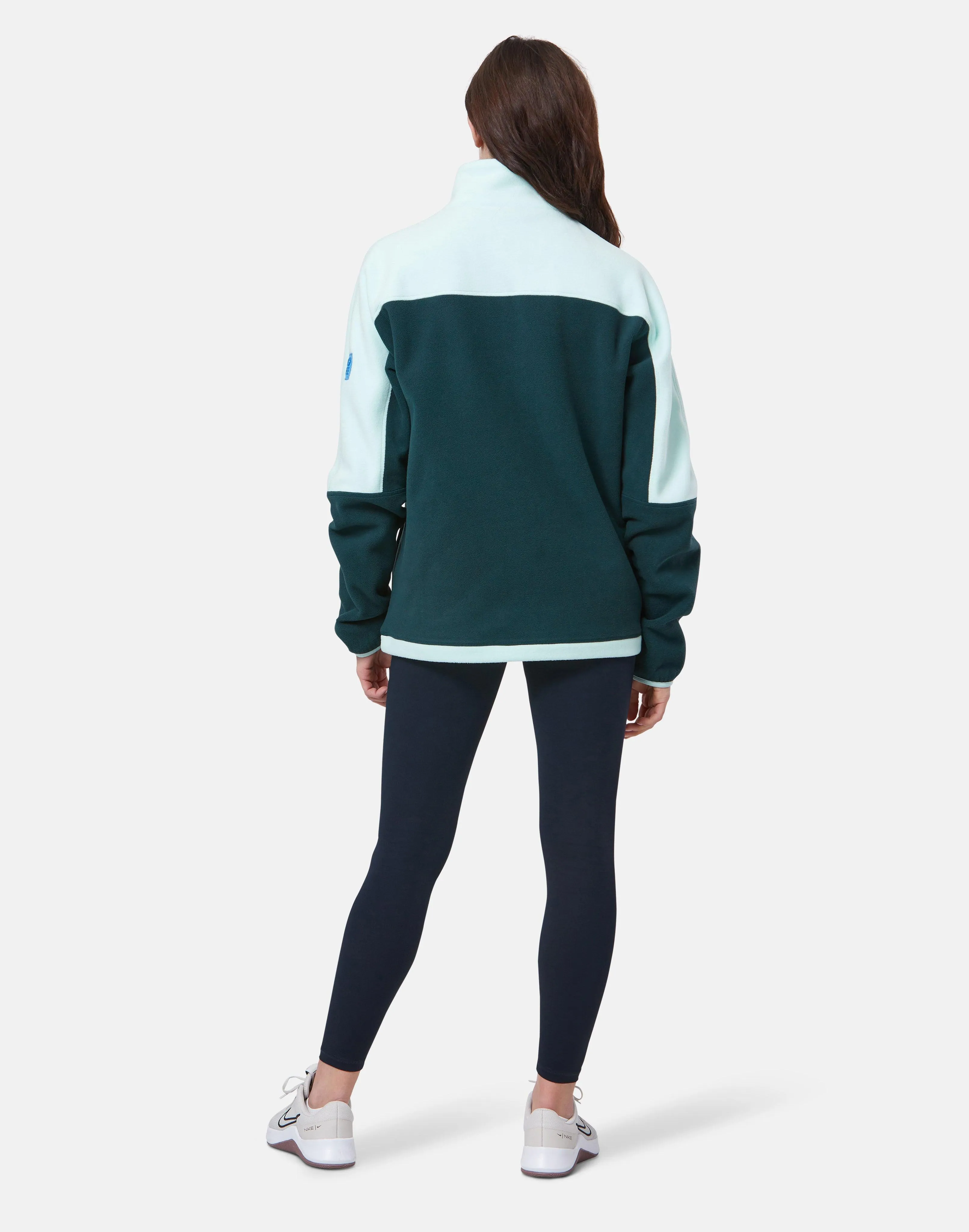 Unisex Half Zip Polar Fleece in Sea Green