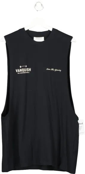 Vanquish Black The Unconquerable Sleeveless T Shirt UK L