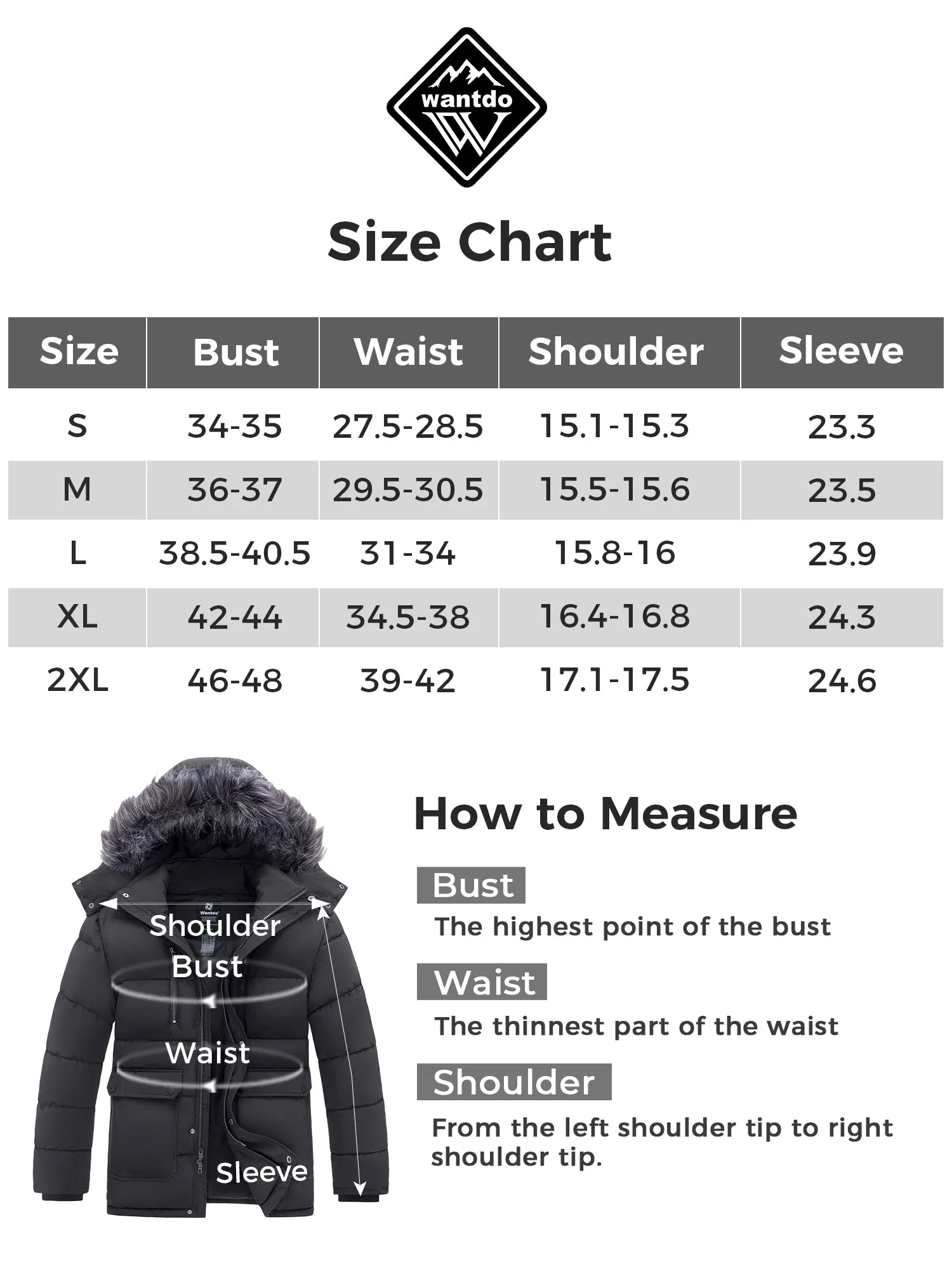 Wantdo Men's Thicken Winter Coat Mid-length Puffer Winter Parka Jacket with Detachable Hood