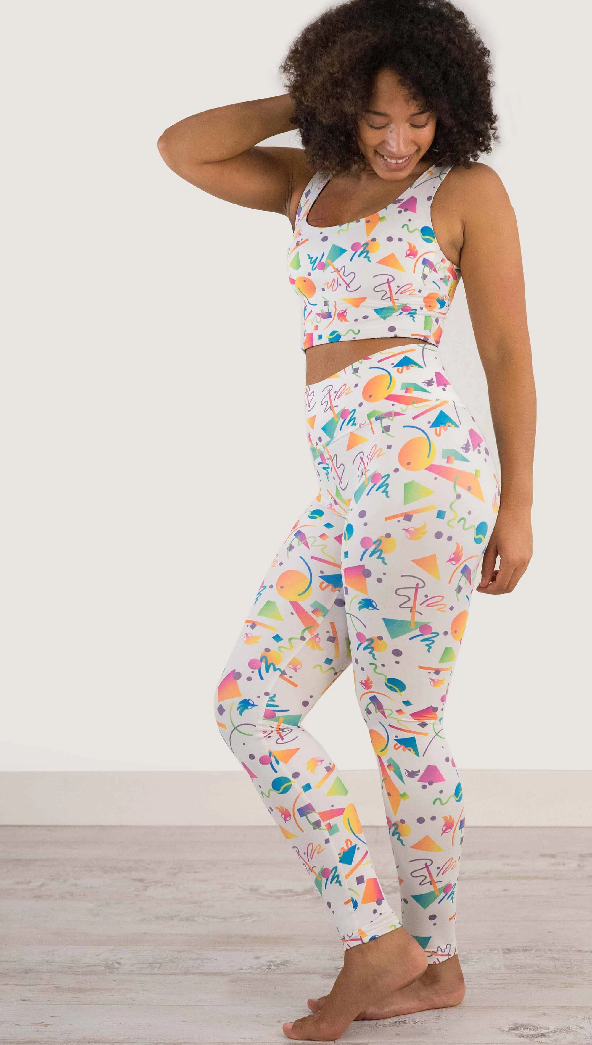 White Confetti - Athleisure Leggings