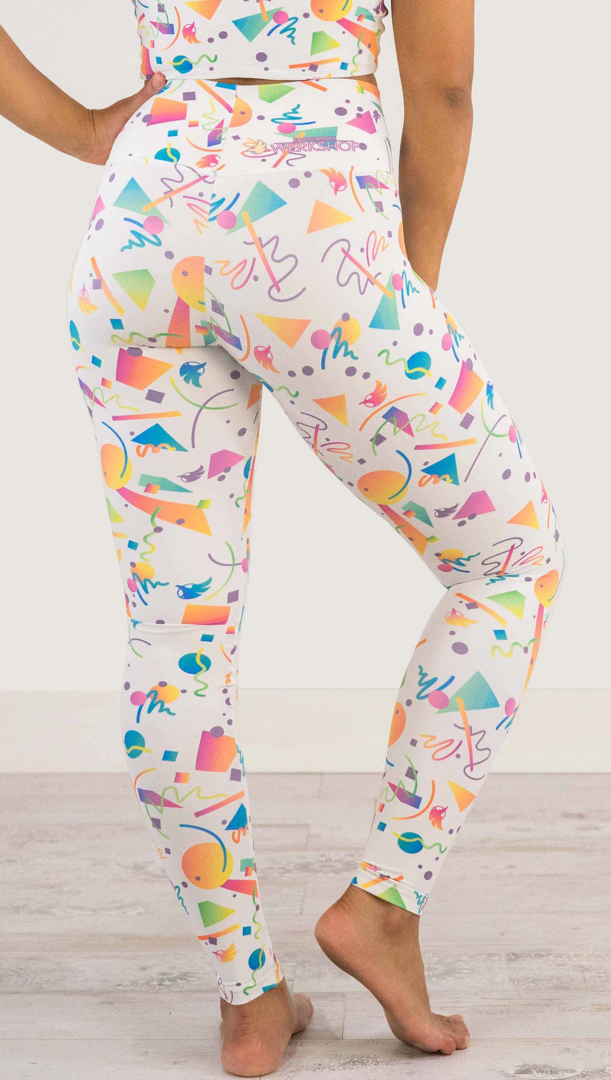 White Confetti - Athleisure Leggings