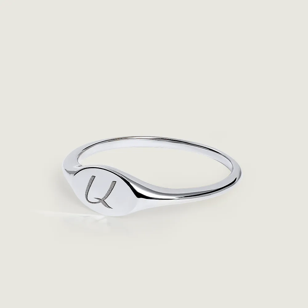 White Gold Signet Ring