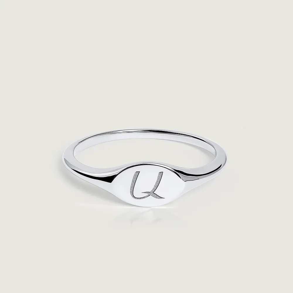 White Gold Signet Ring