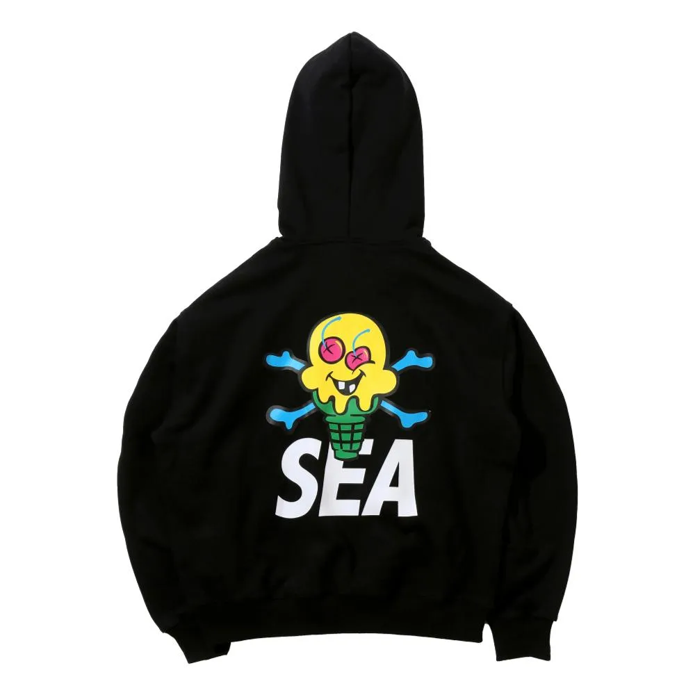 WIND AND SEA ICECREAM x WIND & SEA COTTON HOODIE #1-BLACK