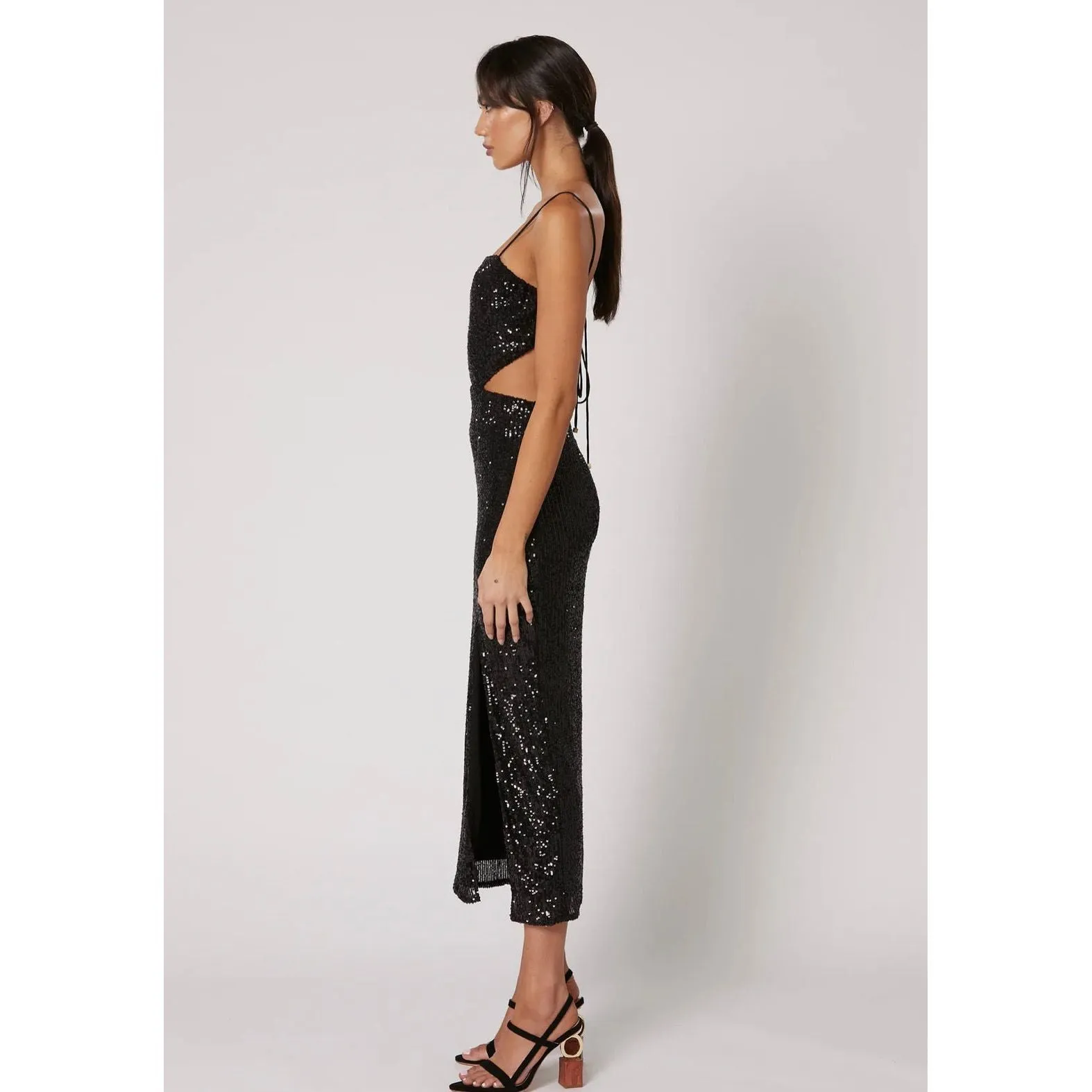 Winona Amara Midi Dress - Black Sequin