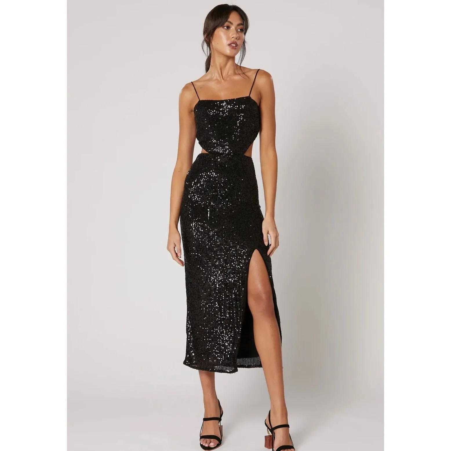 Winona Amara Midi Dress - Black Sequin