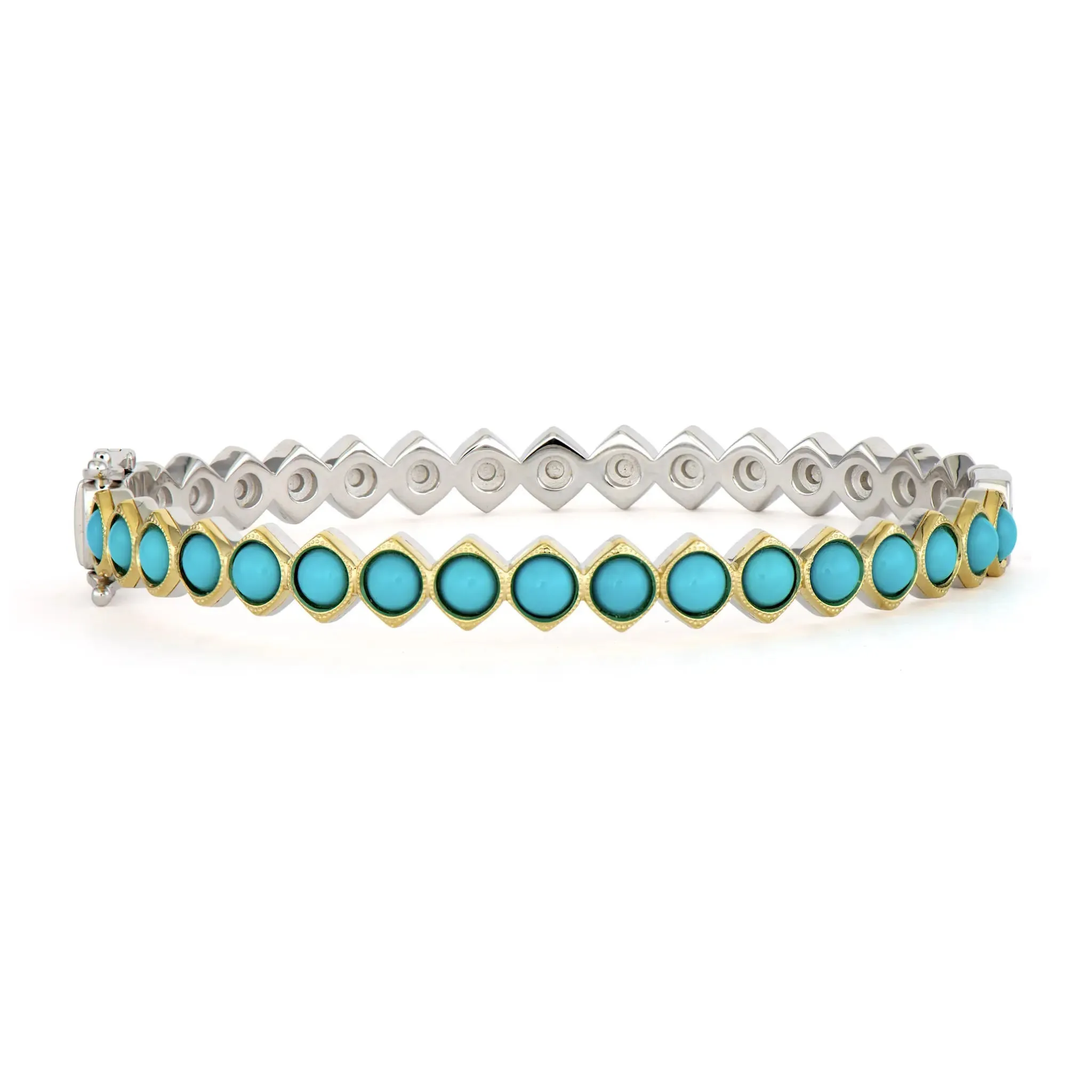 Wish on a Star Two-Toned Bezel Tourquise Bangle