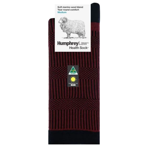 Wool Health Socks in Verticals Pattern in 4 Colors & 2 Sizes