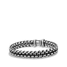 Woven Box Chain Bracelet in Black