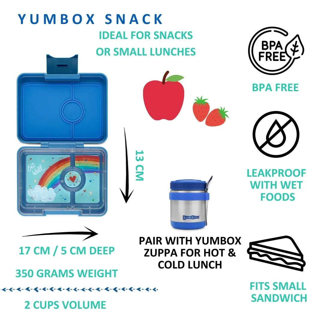 Yumbox Snackbox Sky Blue Clouds with Rainbow Tray